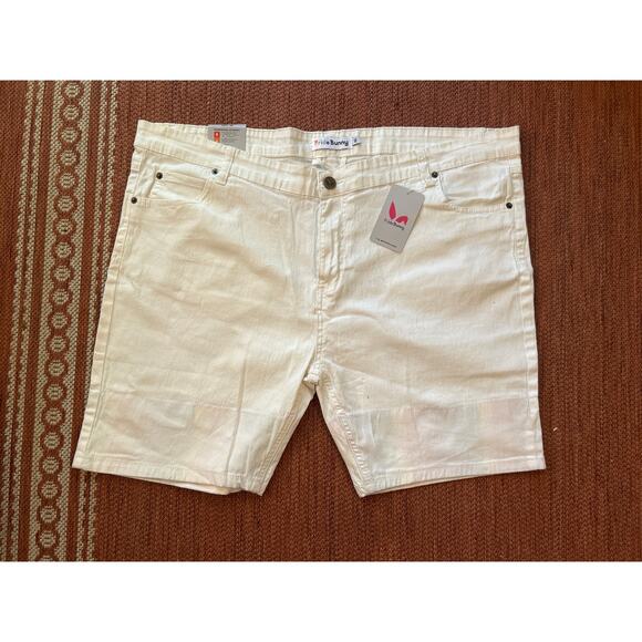 Pride Bunny Shorts Men 46 White Rainbow Roll Up Cuff LGBTQ NWT - Picture 2 of 6